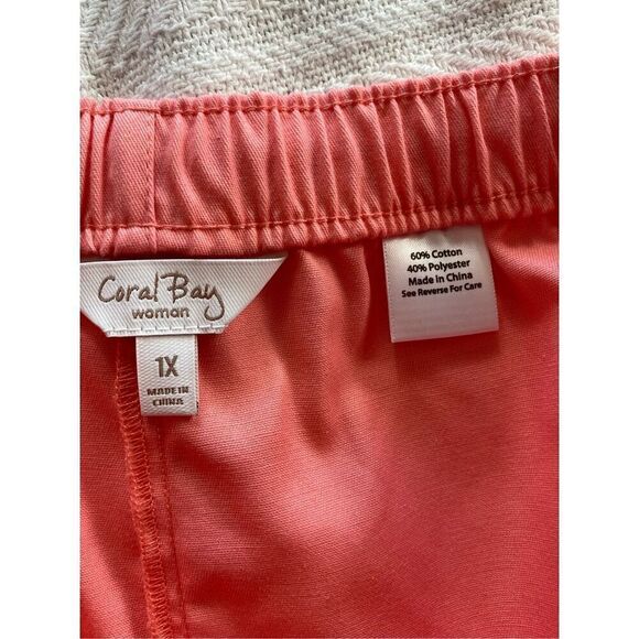 CORAL BAY Women’s 1X Pull On Drawstring Capri Pants - Picture 5 of 8